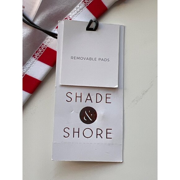 Shade & Shore Red & White Striped Bikini Top 34D With Removable Pads - Picture 6 of 7